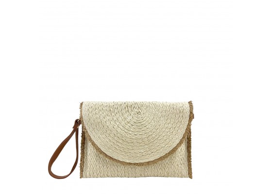 Bolso Cartera Sobre Rafia De Mano Y Hombro 